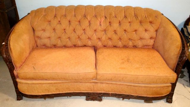 Heavily Carved Karpen Style Sofa