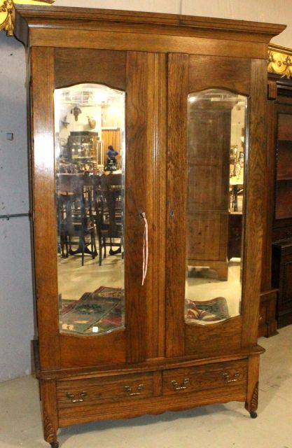 Late 20th Century Oak Double Door Armoire