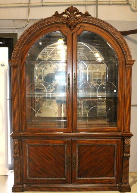 Unusual Large Two Door China Cabinet
