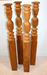 Four Unfinished Turned Posts