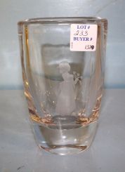 Orrefors Glass Vase with Etching