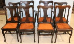 Set of Eight Early 20th Century Oak Dining Chairs