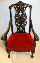 Heavily Carved Flemish Arm Chair