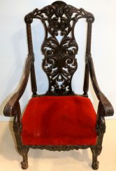 Heavily Carved Flemish Arm Chair
