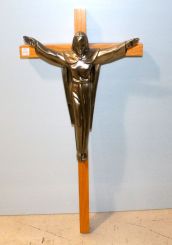 Large Wood and Metal Crucifix
