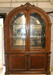Unusual Large Two Door China Cabinet