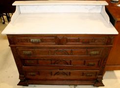 Oak Victorian Marble Top Washstand