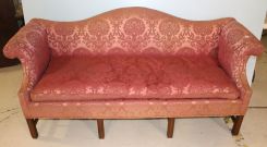 Vintage Chippendale Style Sofa with Malborough Legs and Single Cushions