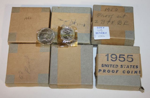 1950-1955 Proof Sets Coins