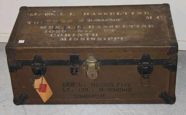 Metal WWII Army Foot Locker