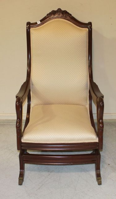 Mahogany Duncan Phyfe Gooseneck Platform Rocker