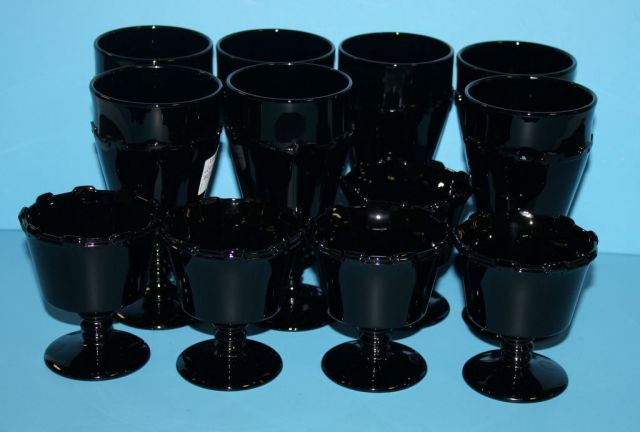 Black Milk Glass Glasses