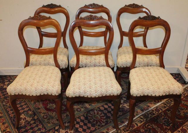 Set of Six Victorian Balloon Back Chairs