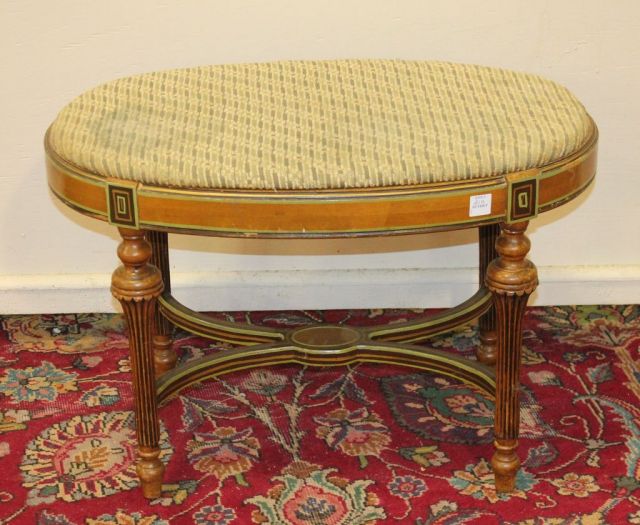 Early 20th Century Handpainted Vanity Stool