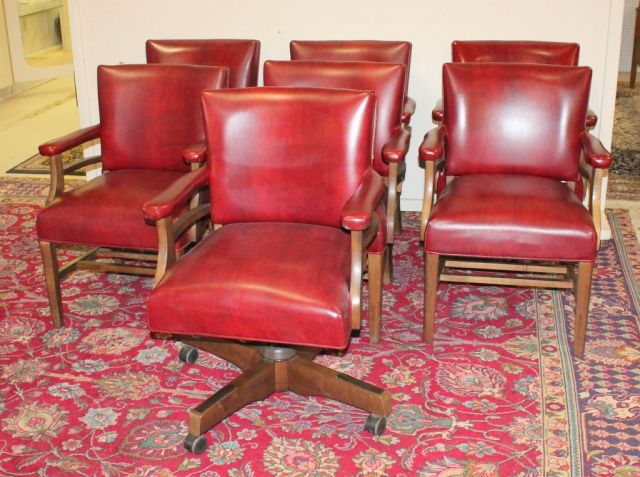 Set of Seven Naugahyde Office Chairs
