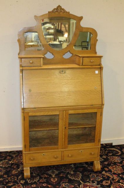 Early 20th Century Oak Fall Front Desk