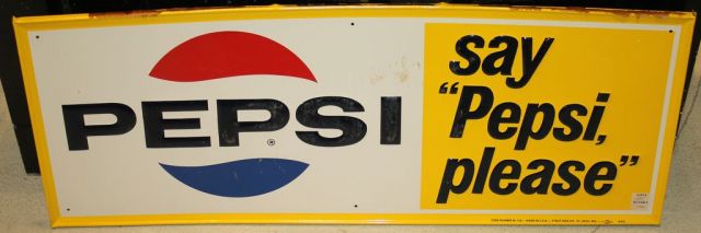 1960 Vintage Pepsi Advertisement Sign