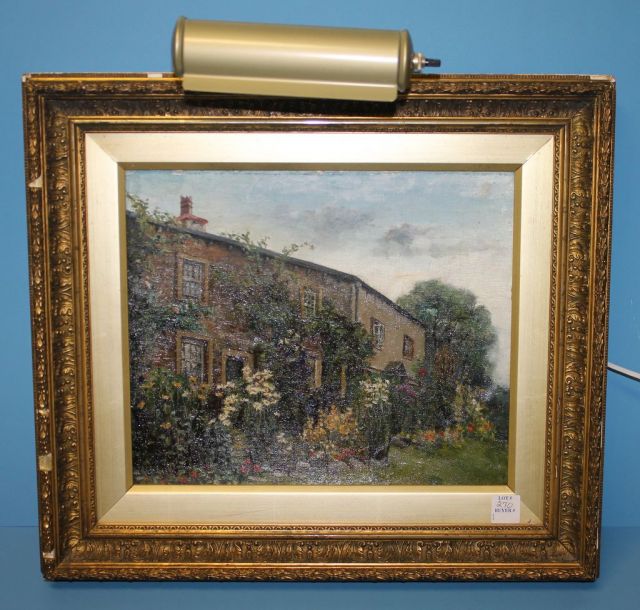 Oil on Canvas of English Countryside Home and Garden