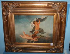 Contemporary Oil on Board of Cherubs