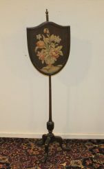 Shield Needlepoint Queen Anne Style Candleguard