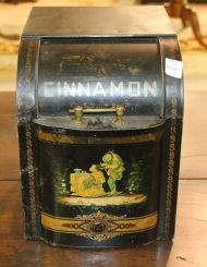 Large 19th Century Handpainted Cinnamon Canister