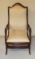 Mahogany Duncan Phyfe Gooseneck Platform Rocker