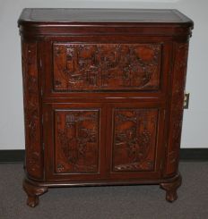 Hand Carved Teakwood Oriental Style Bar