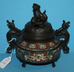 Bronze and Cloisonne Incense Burner