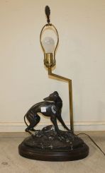 Whippet Figural Metal Dog Lamp