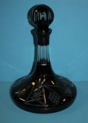 Large Deep Red Ship Decanter