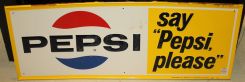 1960 Vintage Pepsi Advertisement Sign