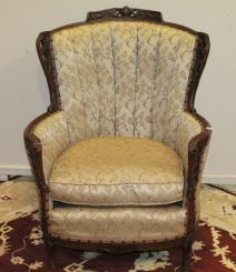 French Style Carved Gents Parlor Chair