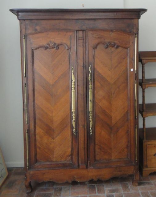 French Armoire with Chevron   Doors