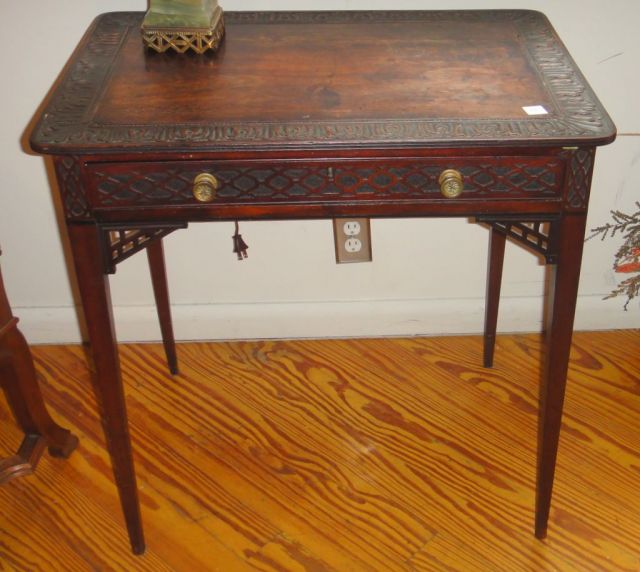 Mahogany Chinese Chippendale   Side Table