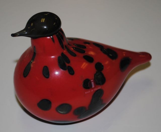 Iittala Glass Bird by Glass Artist, Oiva Toikka.  Signed 