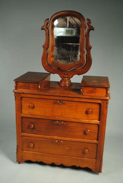 Victorian Walnut Wishbone Dresser