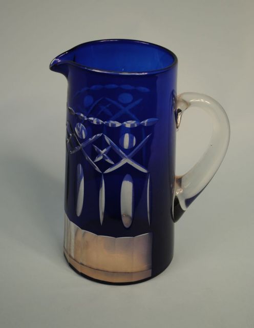 Cobalt Cut to Clear Pitcher