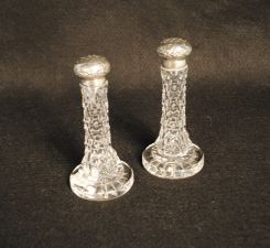 Clark American Brilliant Cut Glass Salt & Pepper Shakers