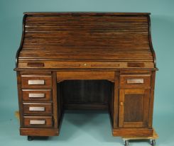 Oak Roll Top Desk