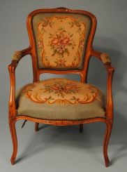 French Light Walnut Lady's Arm Chair