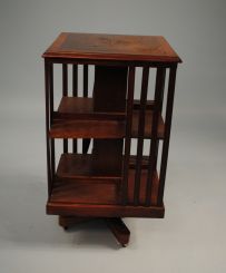 Unusual Quartered Revolving Oak Bookcase