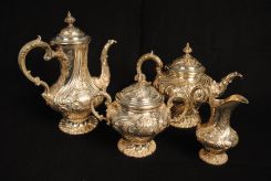 Martin-Hill Company, English Sheffield Silverplate, 4 Piece Tea Set