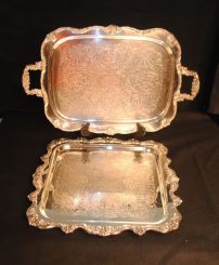 Two  Silver Plate Trays