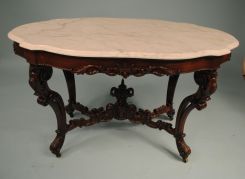 Rosewood Marble Top Center Table