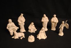  Nativity Set in Bisque Finish.  Bisque Figure of Jesus-Mary, Kings, and Divine Vigil