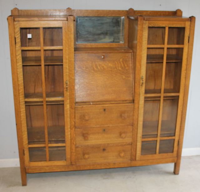 Mission Oak Double Side by Side Secretary