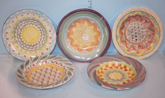 Group of Five MacKenzie Childs Ltd. Pottery