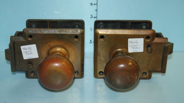 Two Brass Antique Door Knobs