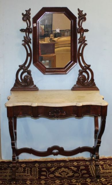 Victorian Marble Top Dressing Table