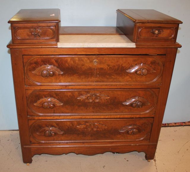 Victorian Walnut Wishbone Dresser